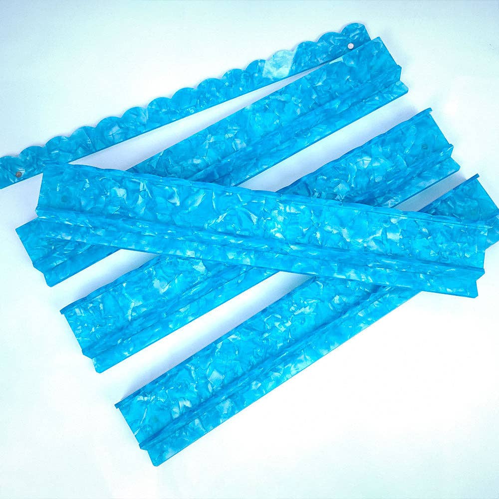 American Mahjong Racks Set–20" Acrylic Tile Racks & Pushers: Pearl Blue