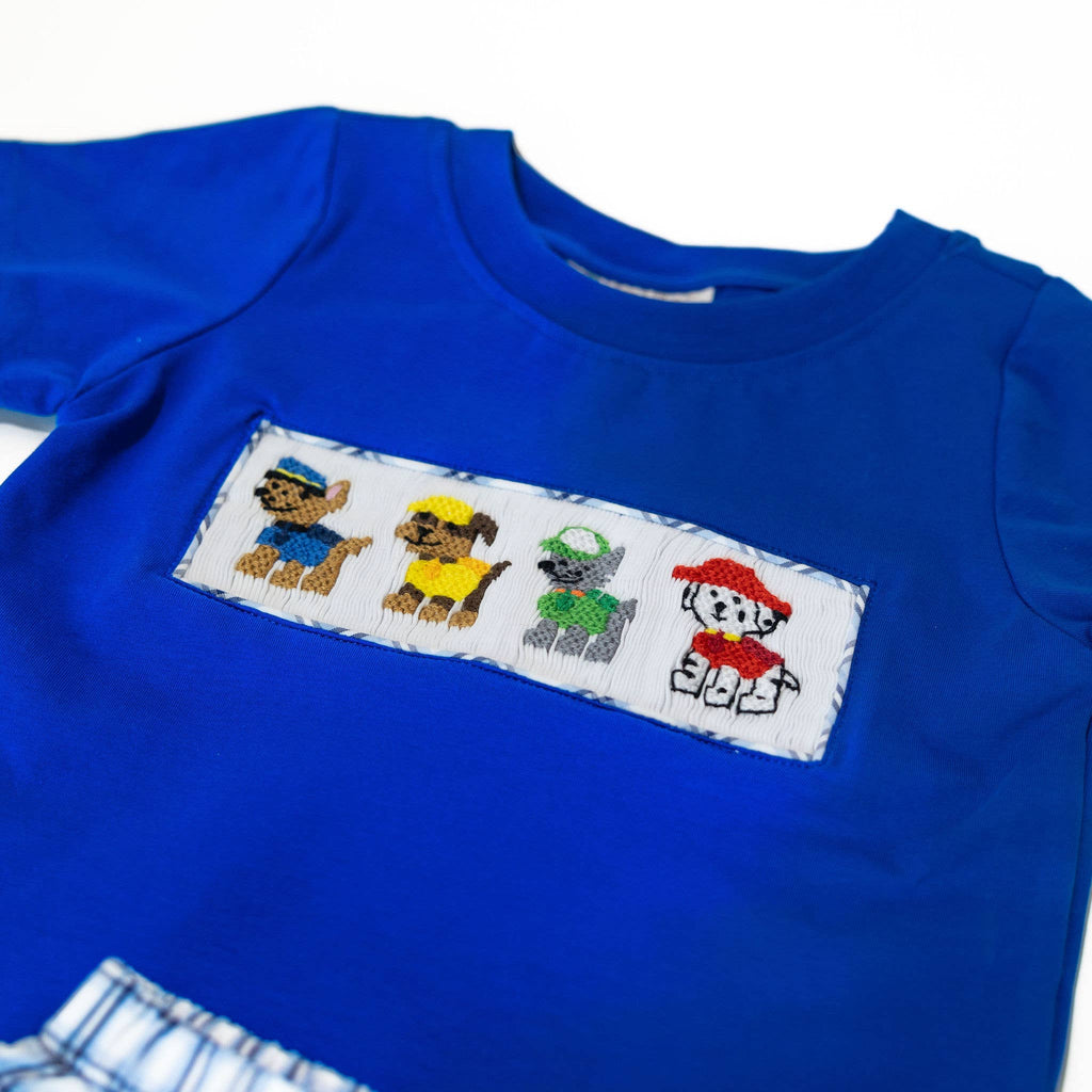 Boys Paw Love Smocked Shorts Set : 18M