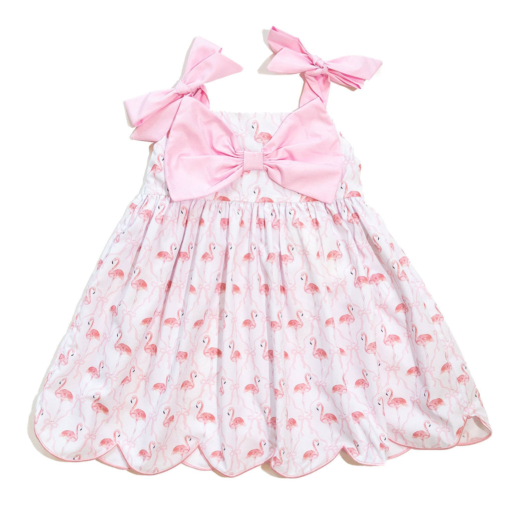 Girls Pink Bow Flamingo Dress: 24M