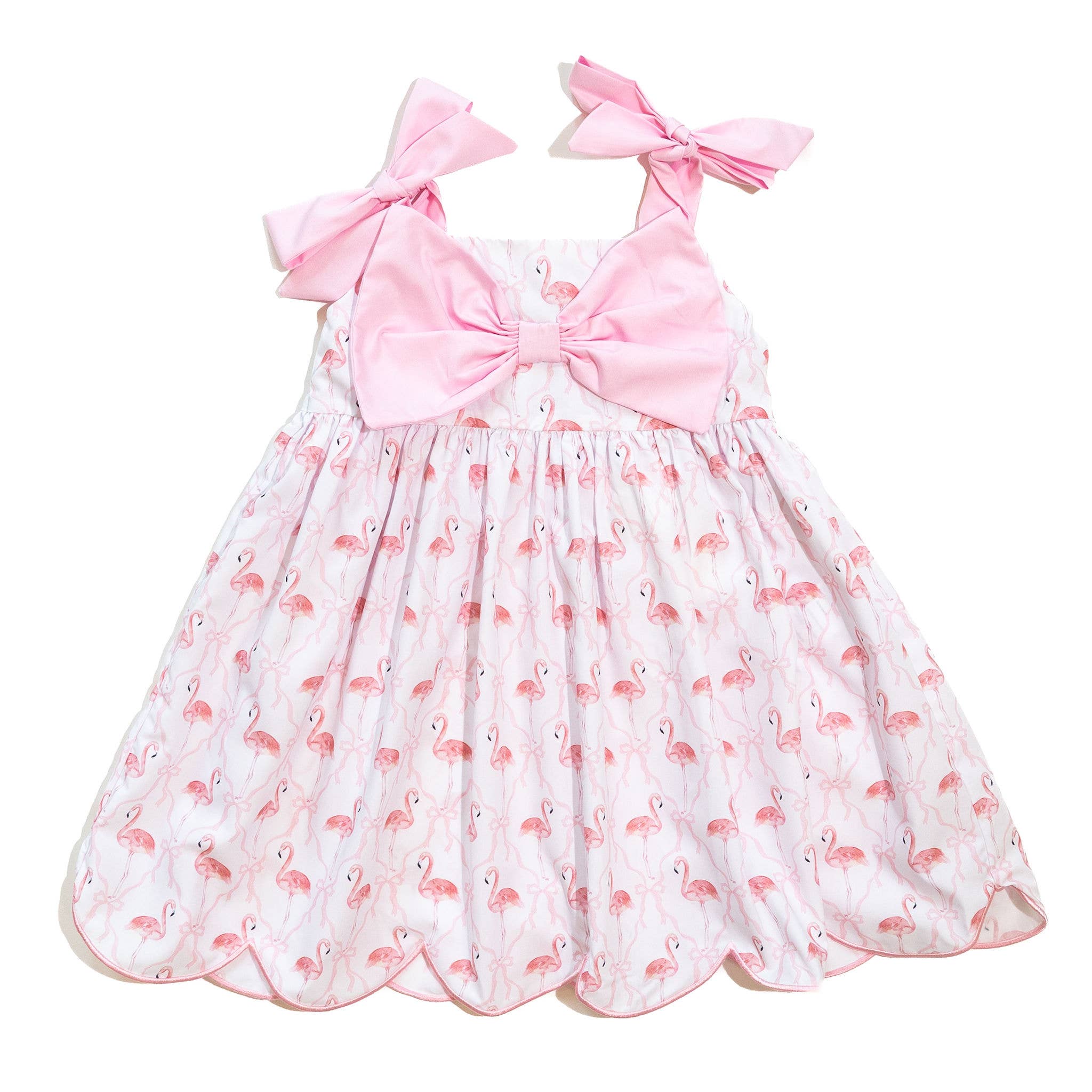 Girls Pink Bow Flamingo Dress: 24M