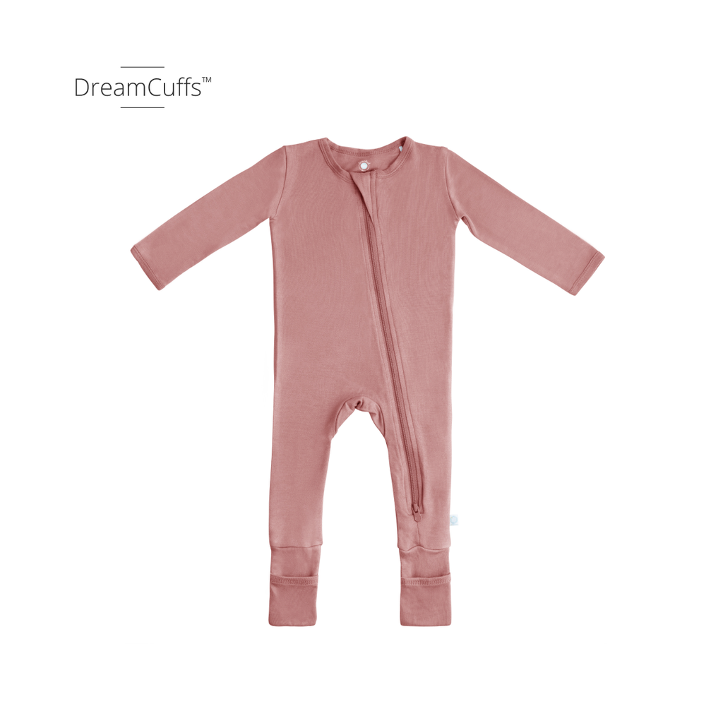 Baby Bamboo Pajamas w/ DreamCuffs™: Dusty Rose / 6 - 9 Months