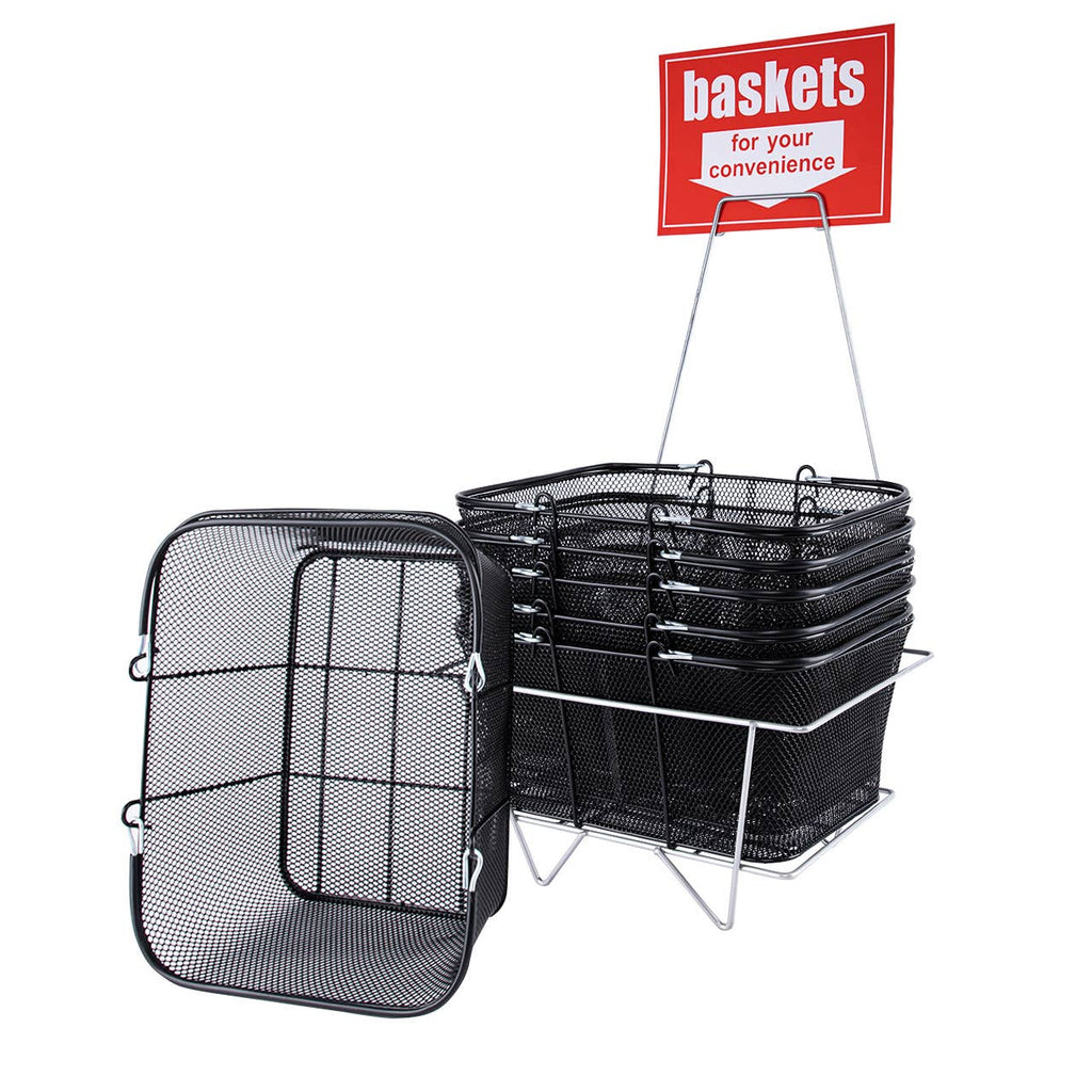 Black Metal Shopping Basket Set - 12 Baskets