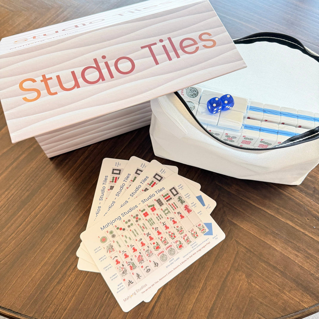 Blue Mahjong Tiles Bundle – American Mahjong 166 Tiles, Studio Tiles Clear Racks Teal Mat: Tiles +Dice & Instructions - BRAND NEW - but some are open.