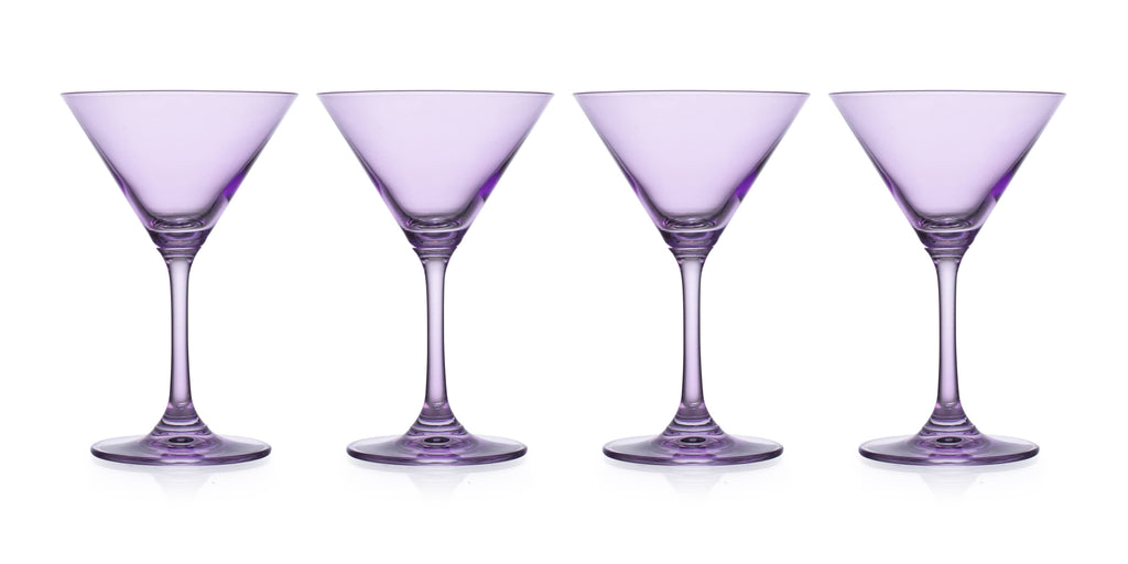 Set of Four Veneto Martini Glasses: Amethyst