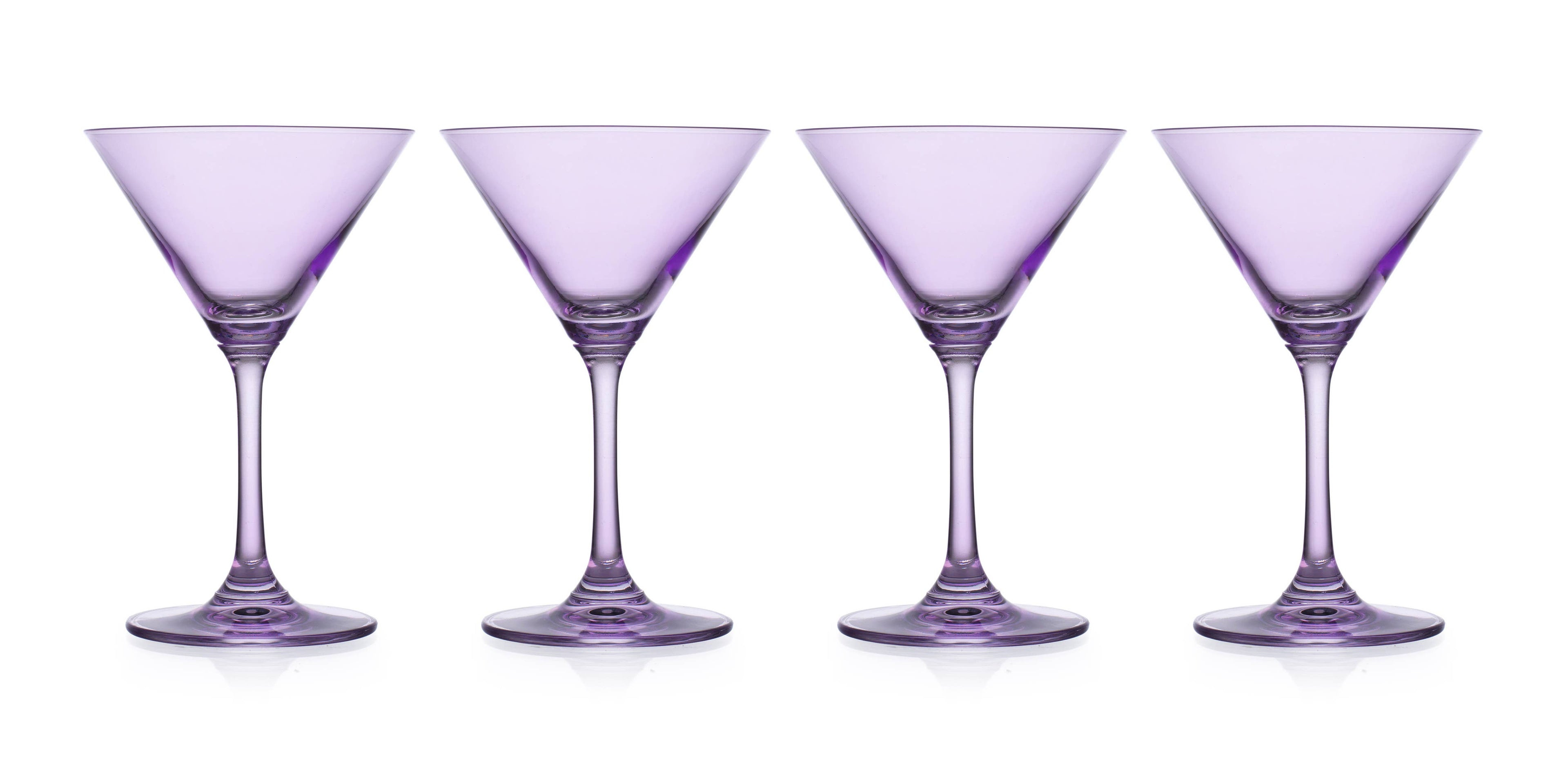 Set of Four Veneto Martini Glasses: Amethyst