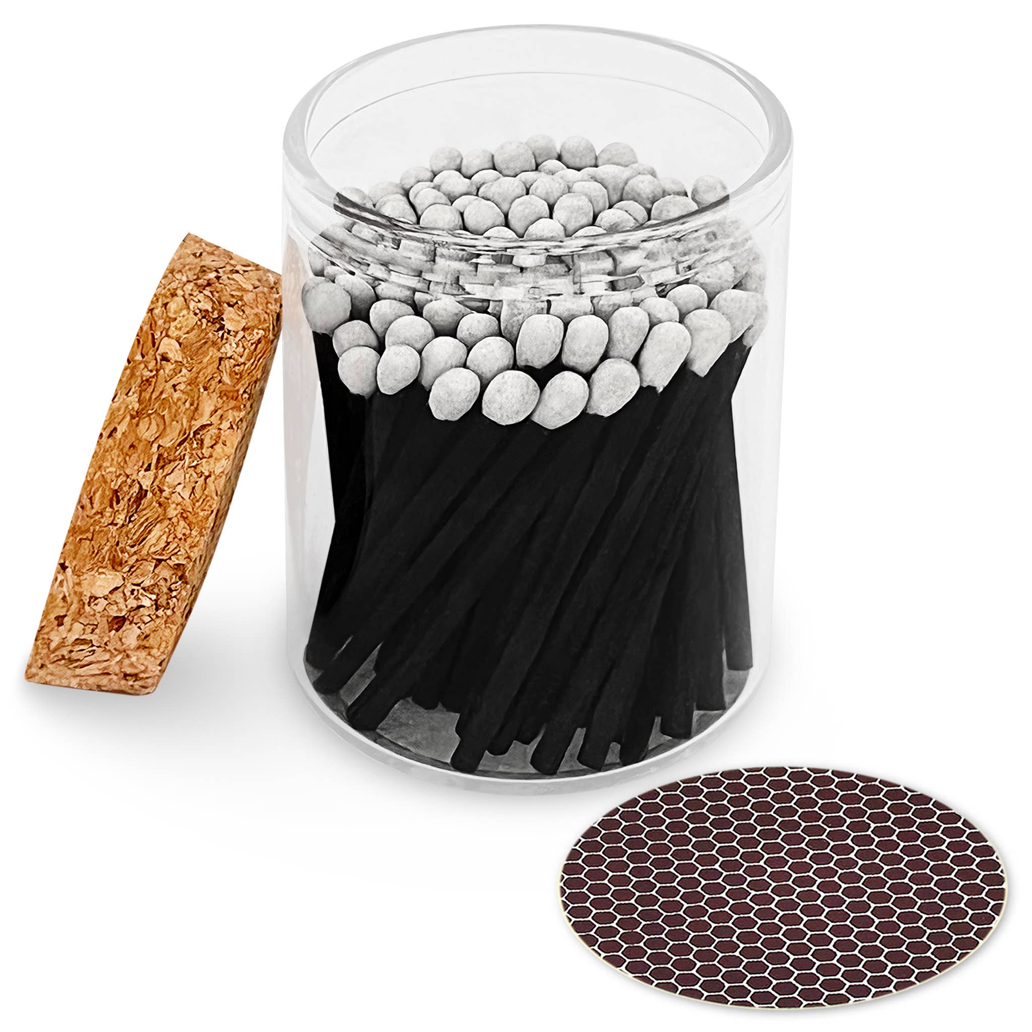 2" Matches in Cork Top Jar - Colors of Your Choice: Gray