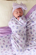 Ribbon & Roses Oversized Swaddle Blanket | Purple