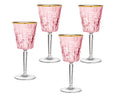 Milana Pink Goblets with Gold Rim, Set of 4