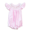 Girls Smocked Little Sister Pink Gingham Bubble: 9M