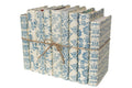 Decorative Blue Book Bundle - Blue & Cream Damask Wrapped: Blue