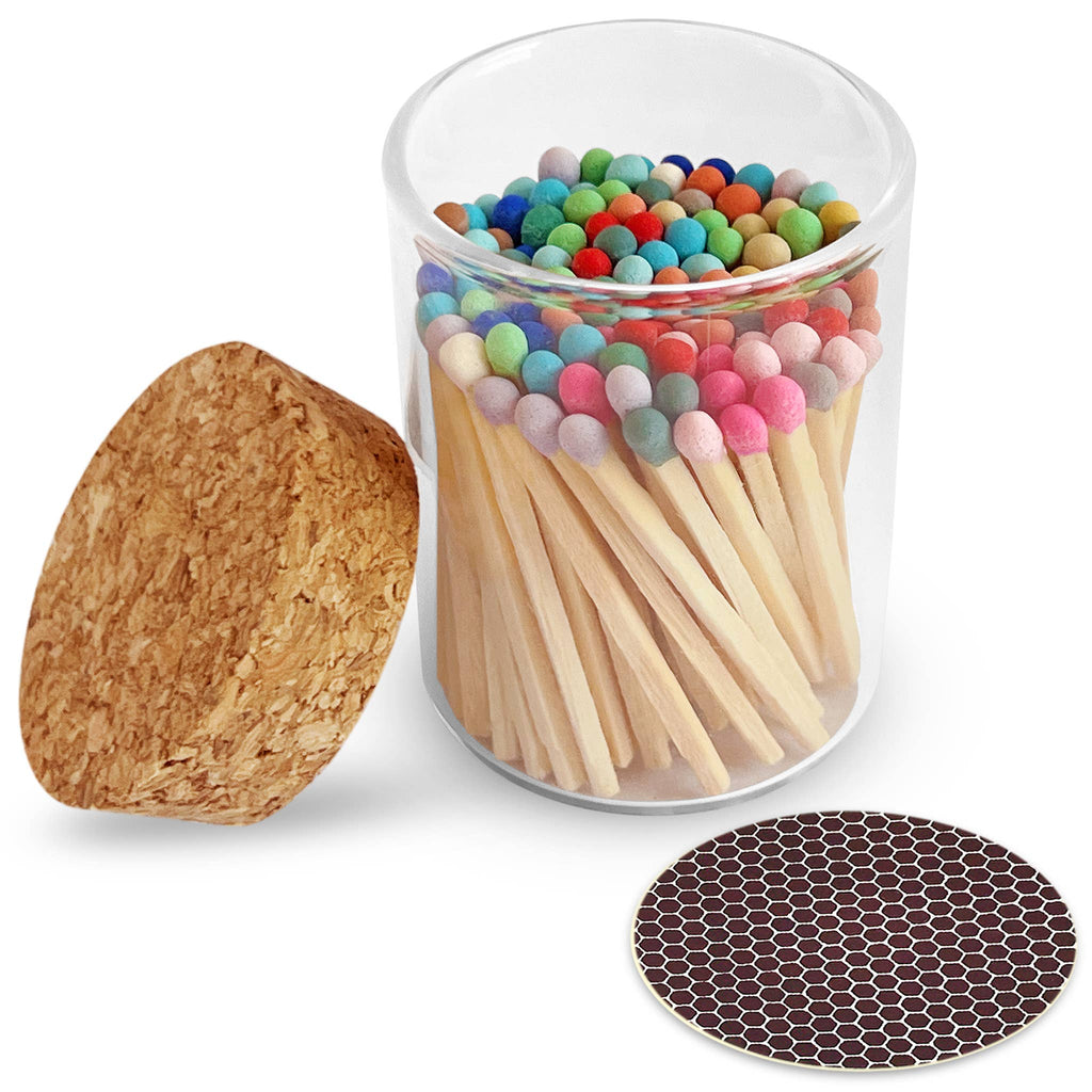 2" Matches in Cork Top Jar - Colors of Your Choice: Red Light Pink & Hot Pink