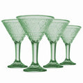 Claro Green Martini Glass, Set of 4