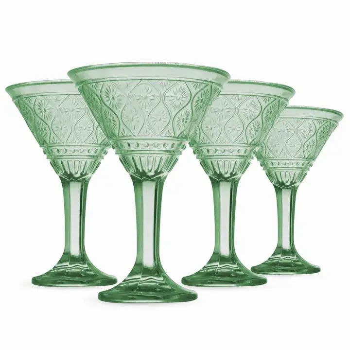 Claro Green Martini Glass, Set of 4