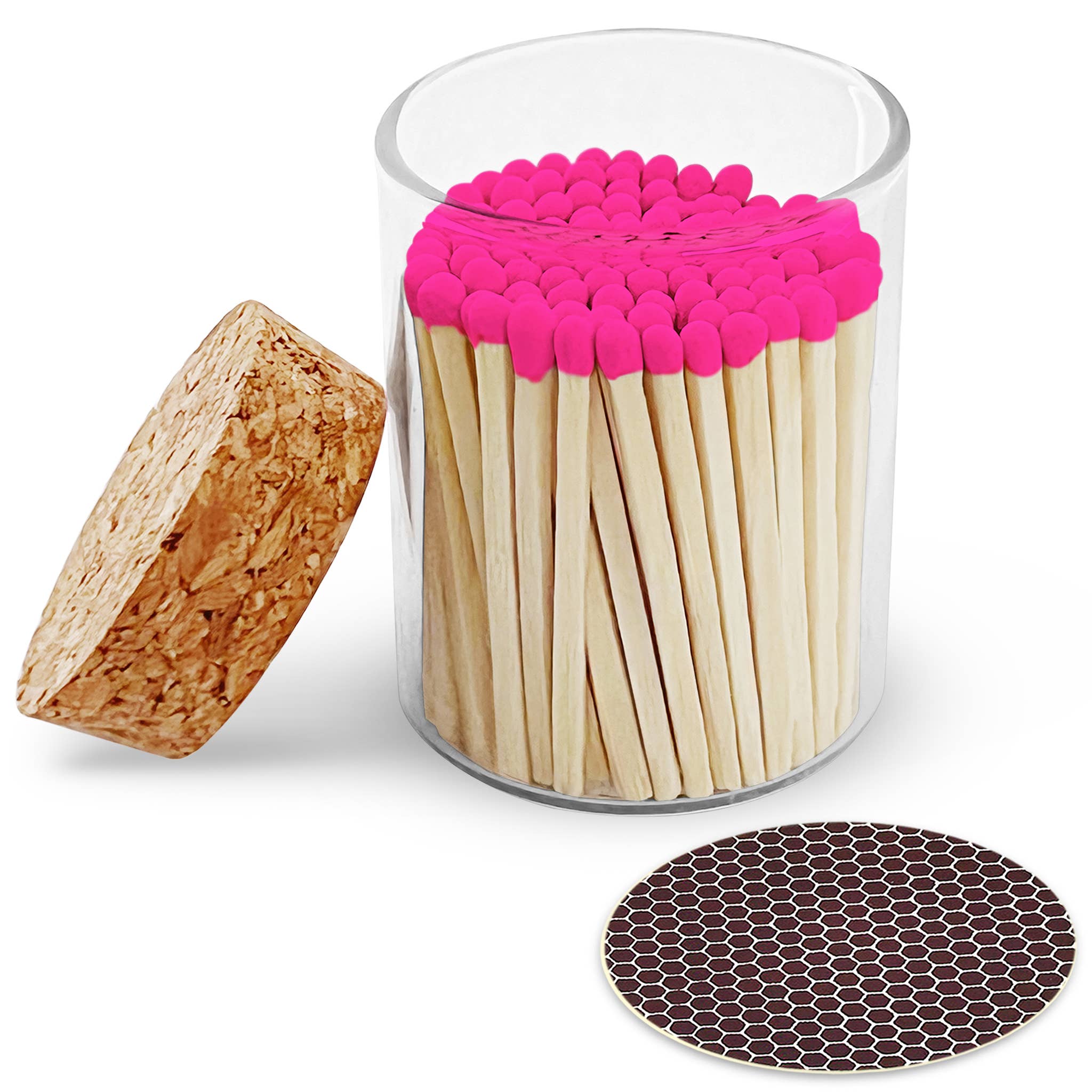 2" Matches in Cork Top Jar - Colors of Your Choice: Brown