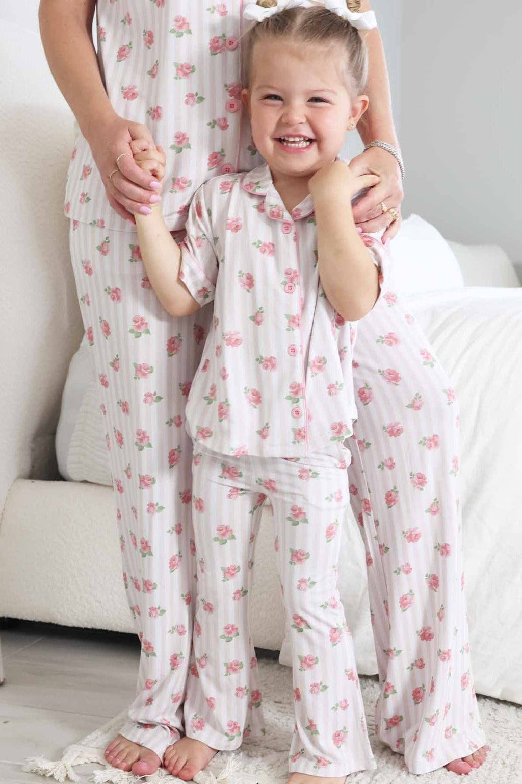 Girl's Two Piece Flare Lounge Set | Rosy & Cozy: 12-18 months