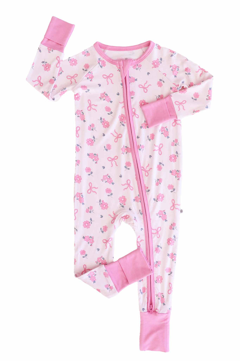 Ribbon & Roses Convertible Zip Romper | Pink: 6-12 months