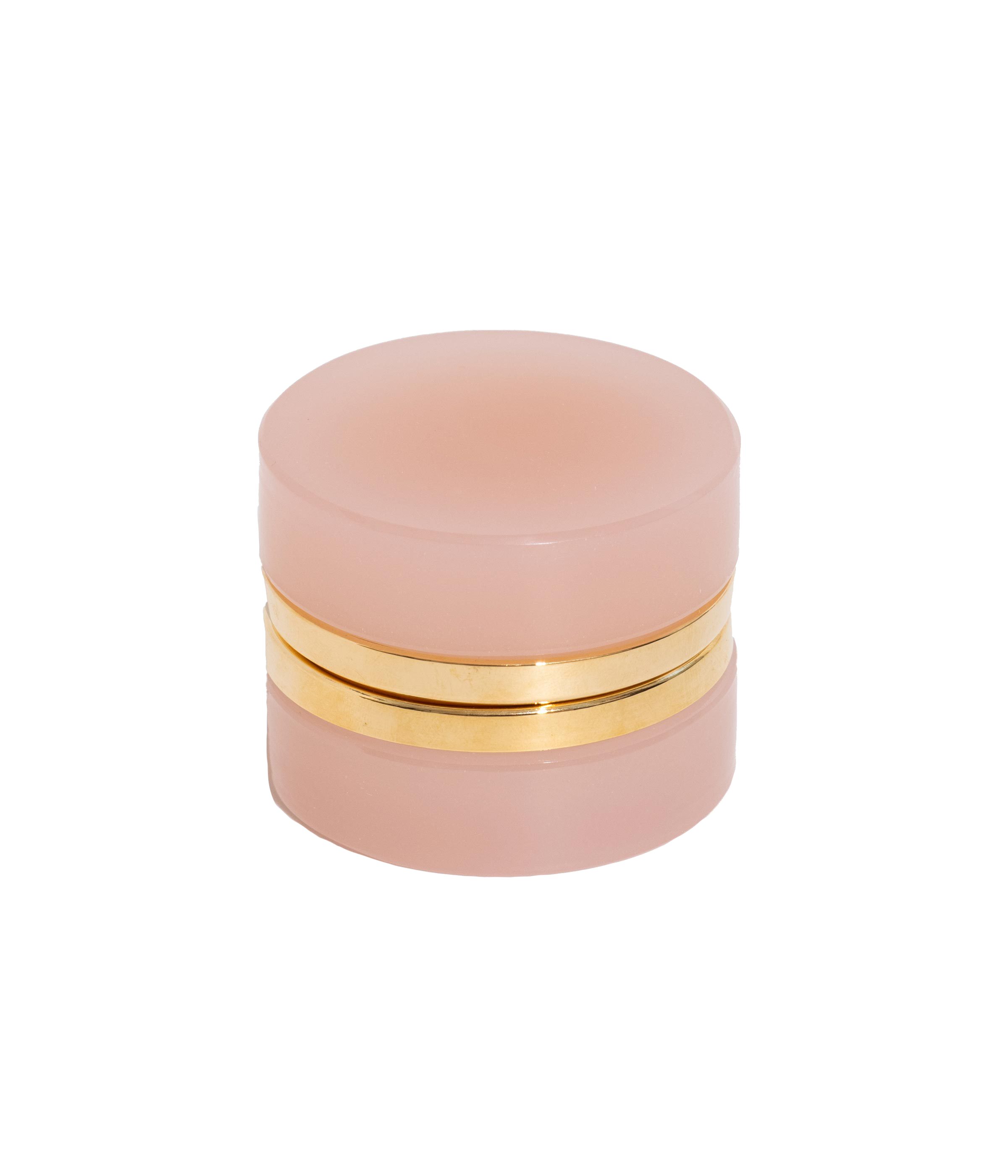 Small Round Pink Opaline Glass Box: Pink
