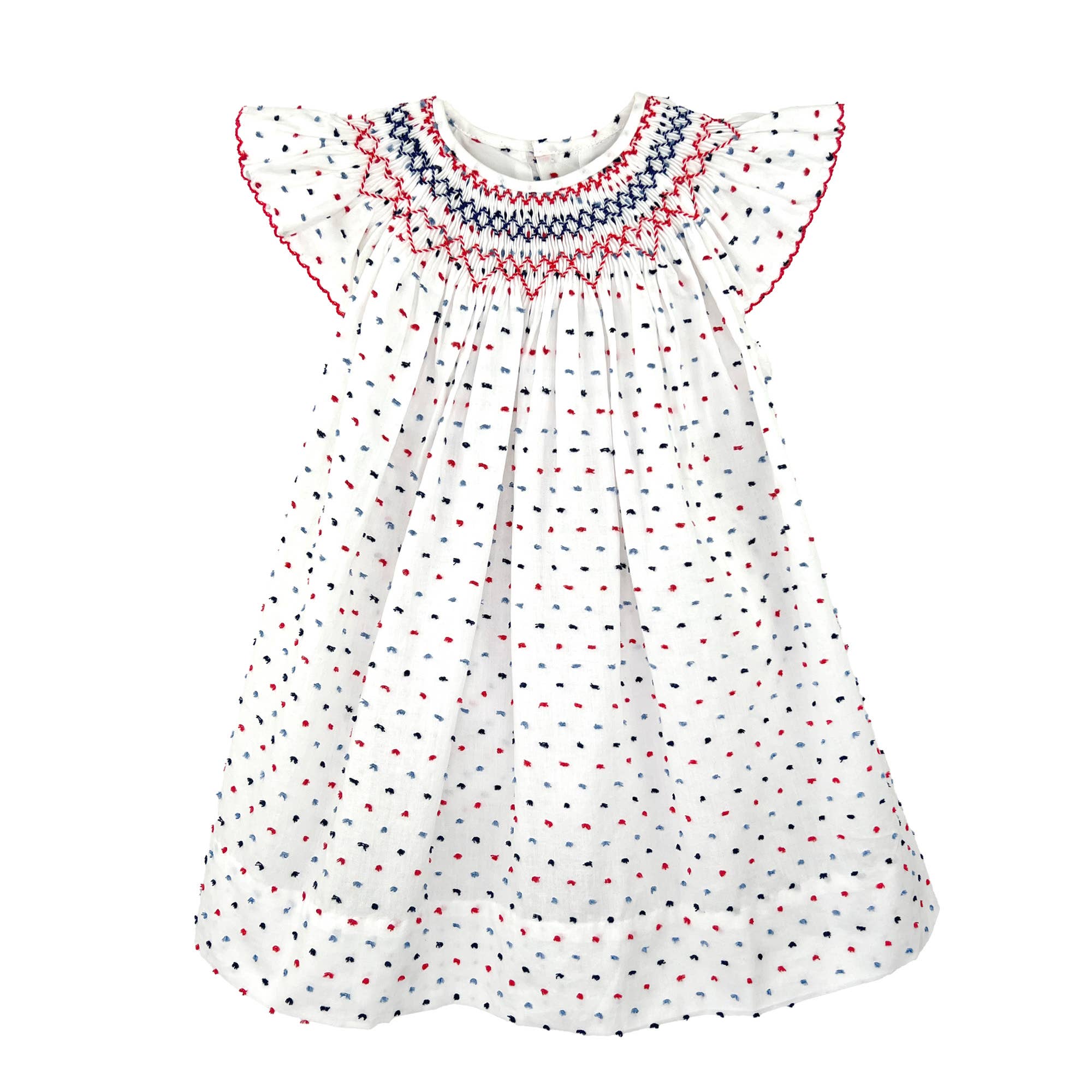 Dress with Americana Hand Bishop Smocking: 3 Months
