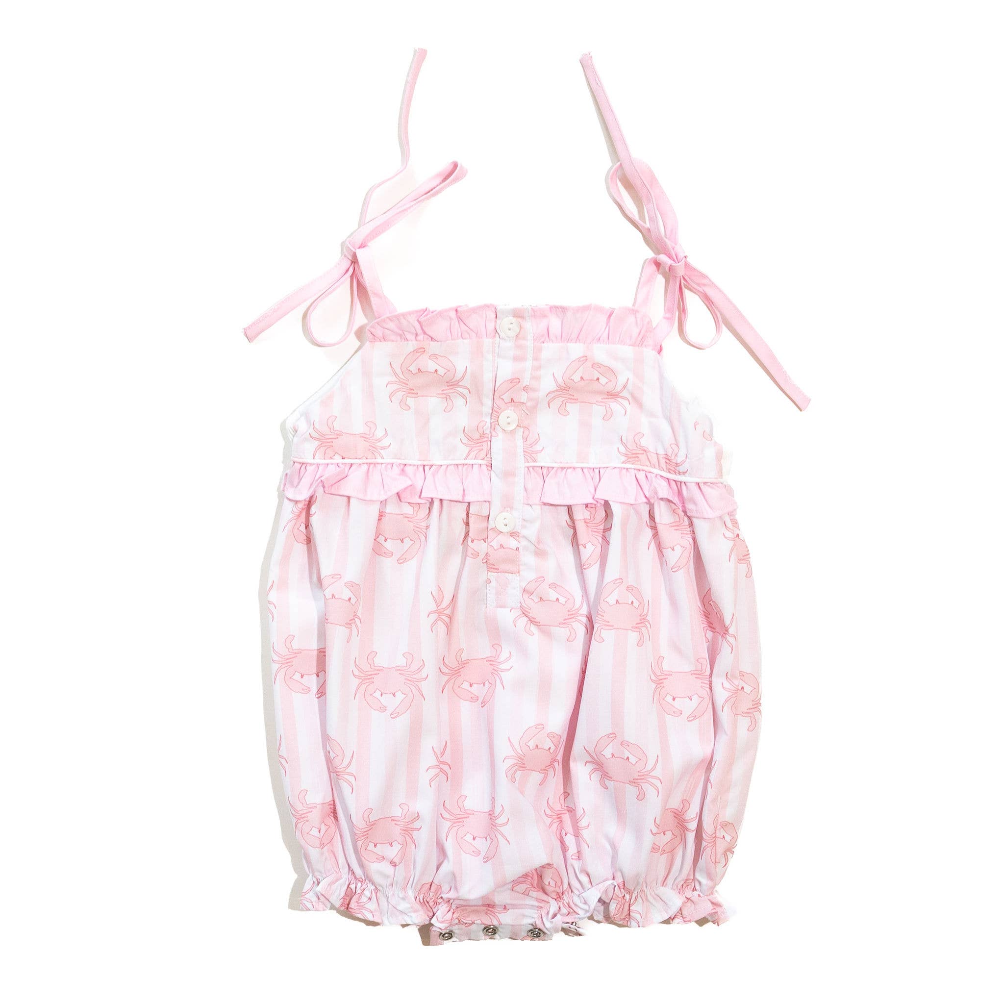 Girls Smocked Pink Crab Bubble : 24M