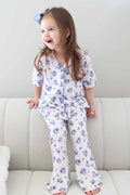 Girl's Two Piece Flare Lounge Set | Sapphire Garden: 18-24 months