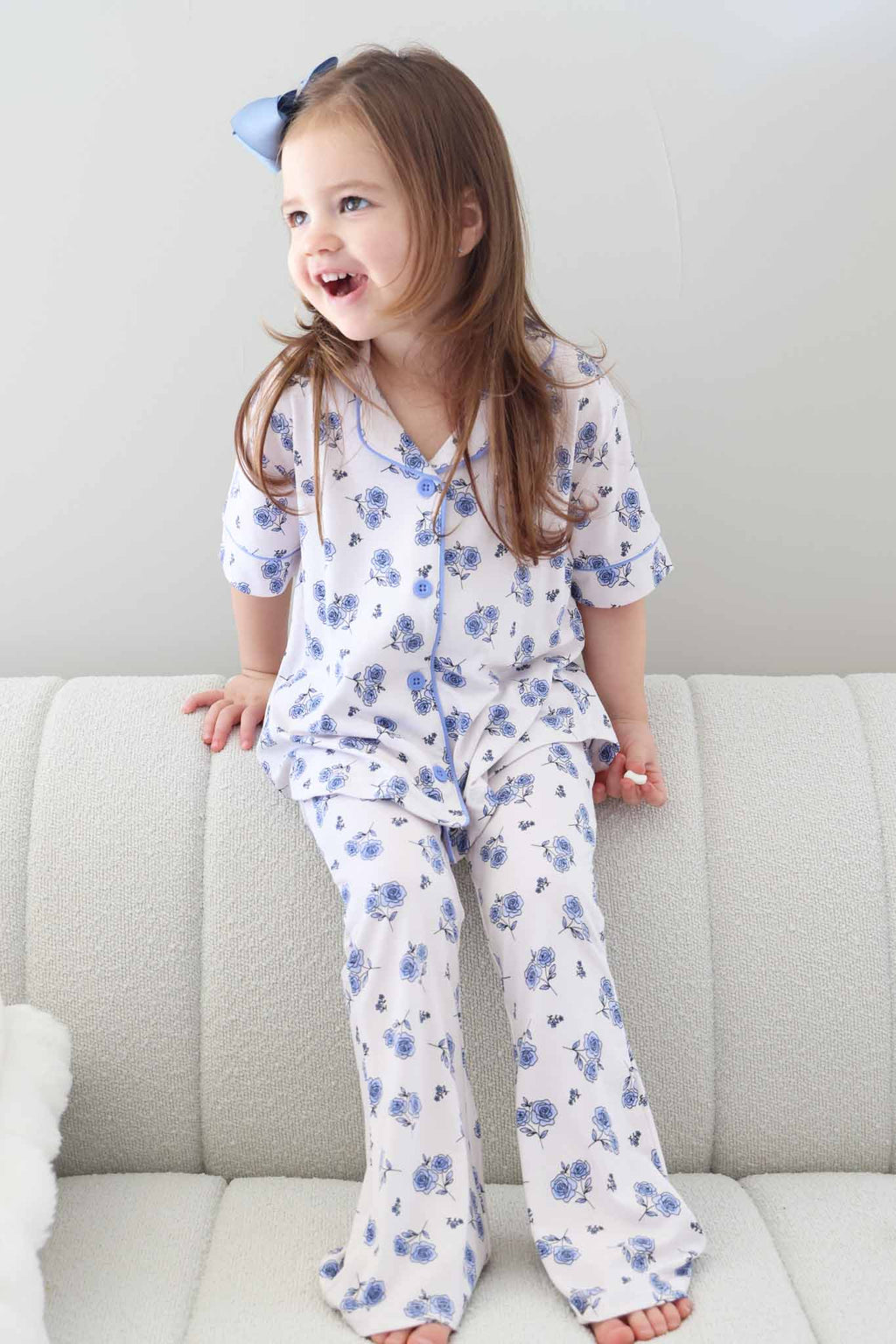 Girl's Two Piece Flare Lounge Set | Sapphire Garden: 3T