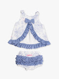 Baby Girls Periwinkle Butterfly Garden Knit Swing Top & Bloomer Set: Blue / 2T/3T
