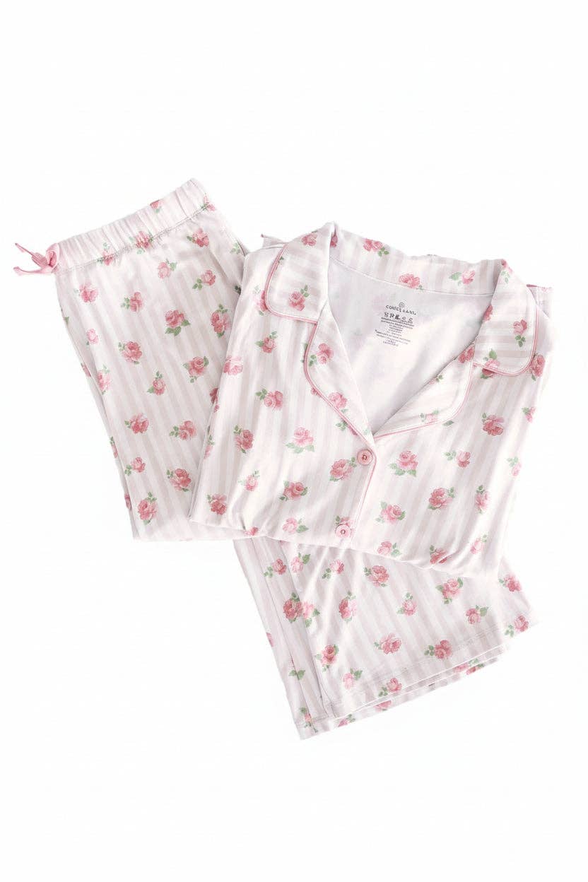 Women's Two Piece Flare Lounge Set | Rosy & Cozy: M
