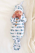 Little Brother Newborn Baby Knot Gown & Hat Set