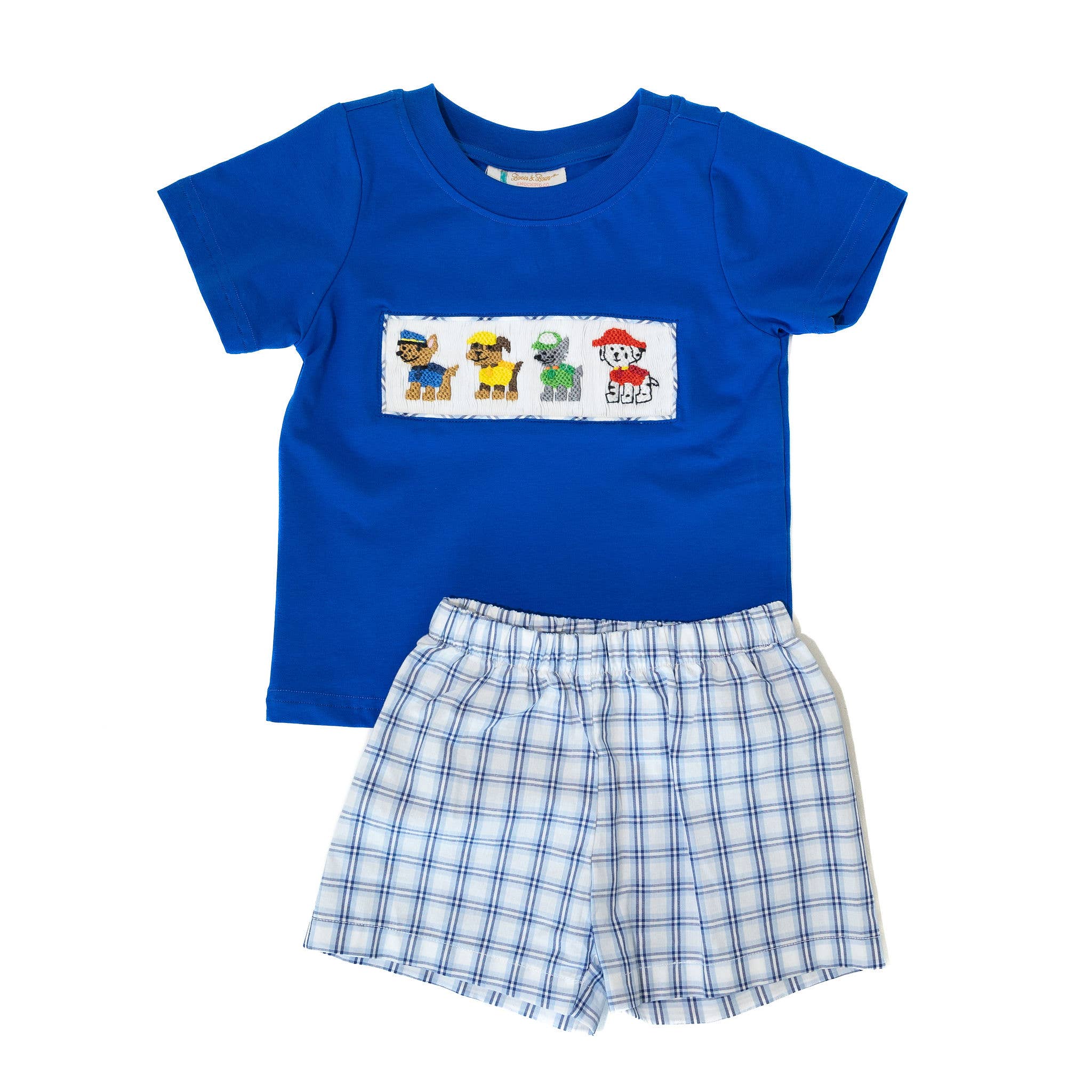 Boys Paw Love Smocked Shorts Set : 5T