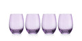 Set of Four Veneto Stemless Wine Glasses - Multi color avail: Amethyst