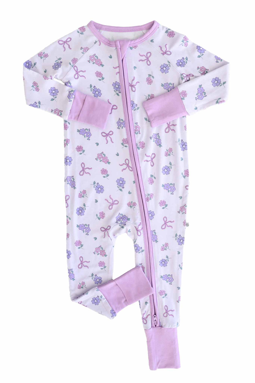 Ribbon & Roses Convertible Zip Romper | Purple: 3-6 months