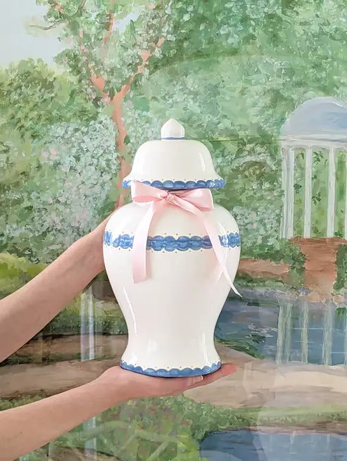 Scallop Ginger Jars in French Blue: Medium
