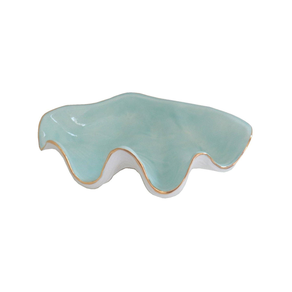 Clam Shell Bowl with 22K Gold Accent: Pink / Large