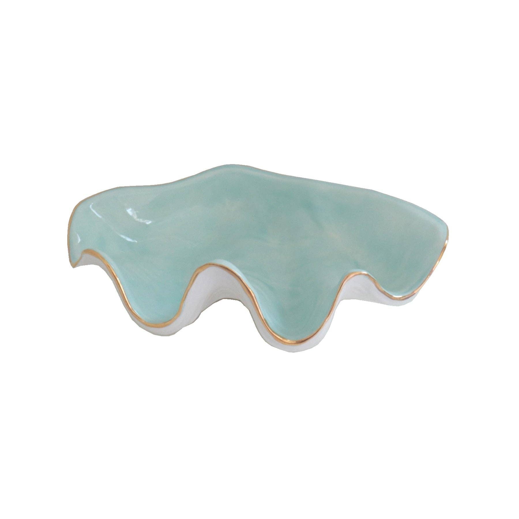 Clam Shell Bowl with 22K Gold Accent: Pink / Large