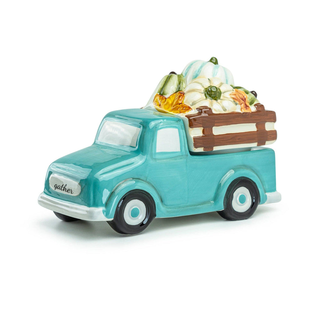Fall Pumpkin Harvest Mint Truck 1.2qt. Cookie Jar
