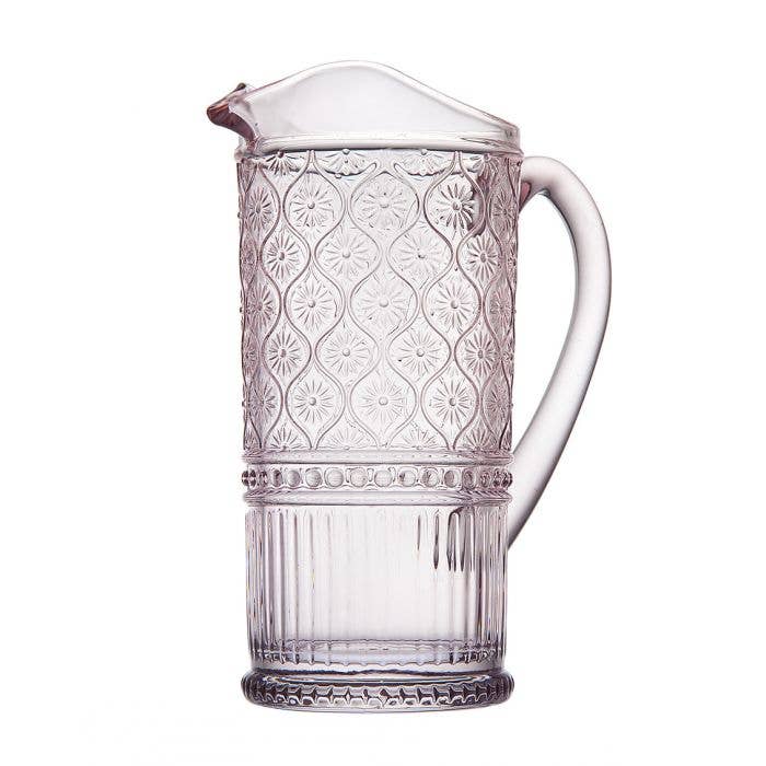 Pink Claro Pitcher: Pink / Non Leaded Crystal