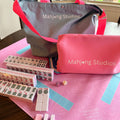 All In One - Mahjong Bundle - American Mahjong Set 166 2-Color Tiles - Pink Tiles and Mat: No Rack
