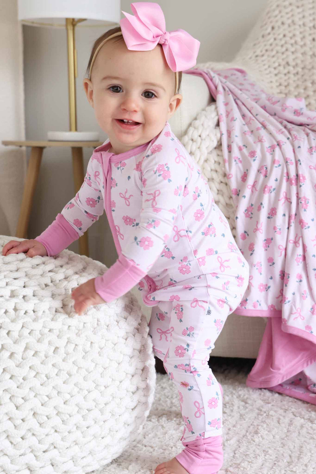 Ribbon & Roses Convertible Zip Romper | Pink: 3-6 months