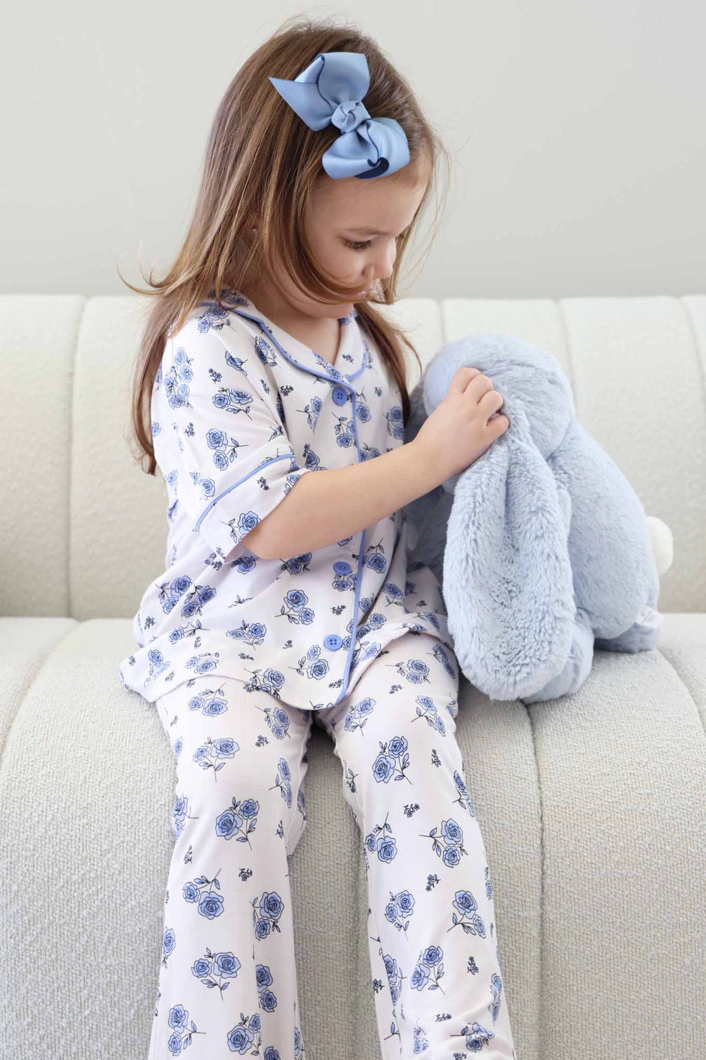 Girl's Two Piece Flare Lounge Set | Sapphire Garden: 18-24 months