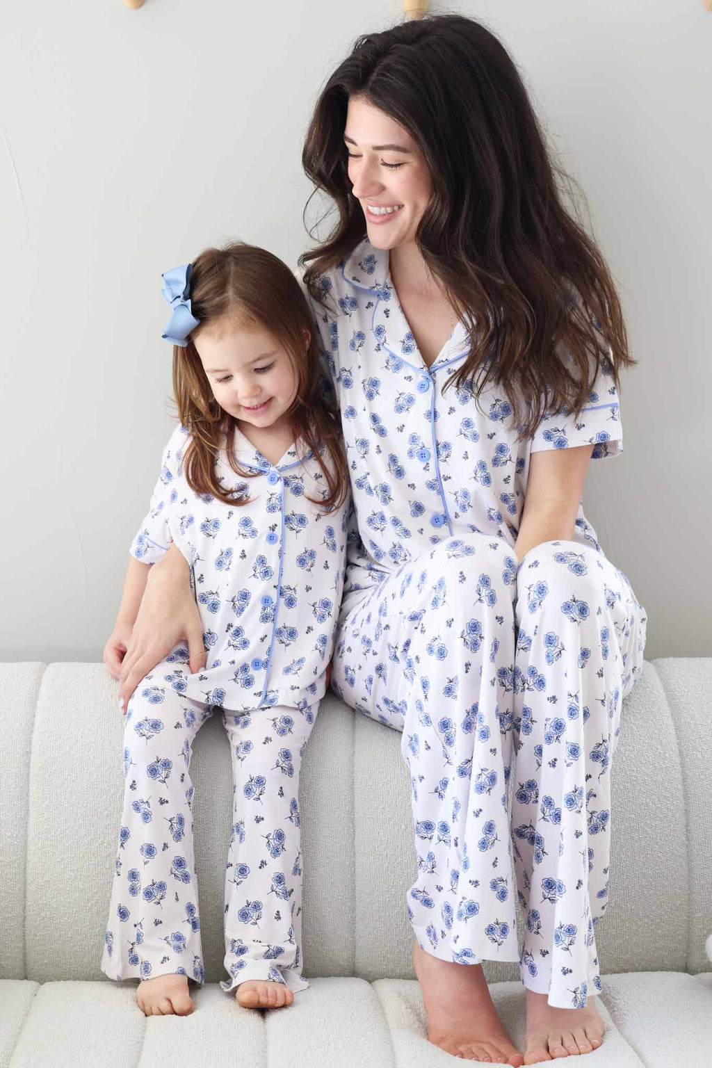 Girl's Two Piece Flare Lounge Set | Sapphire Garden: 3T