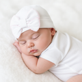 Essentials Solid Bow Hat - White Pink: Preemie