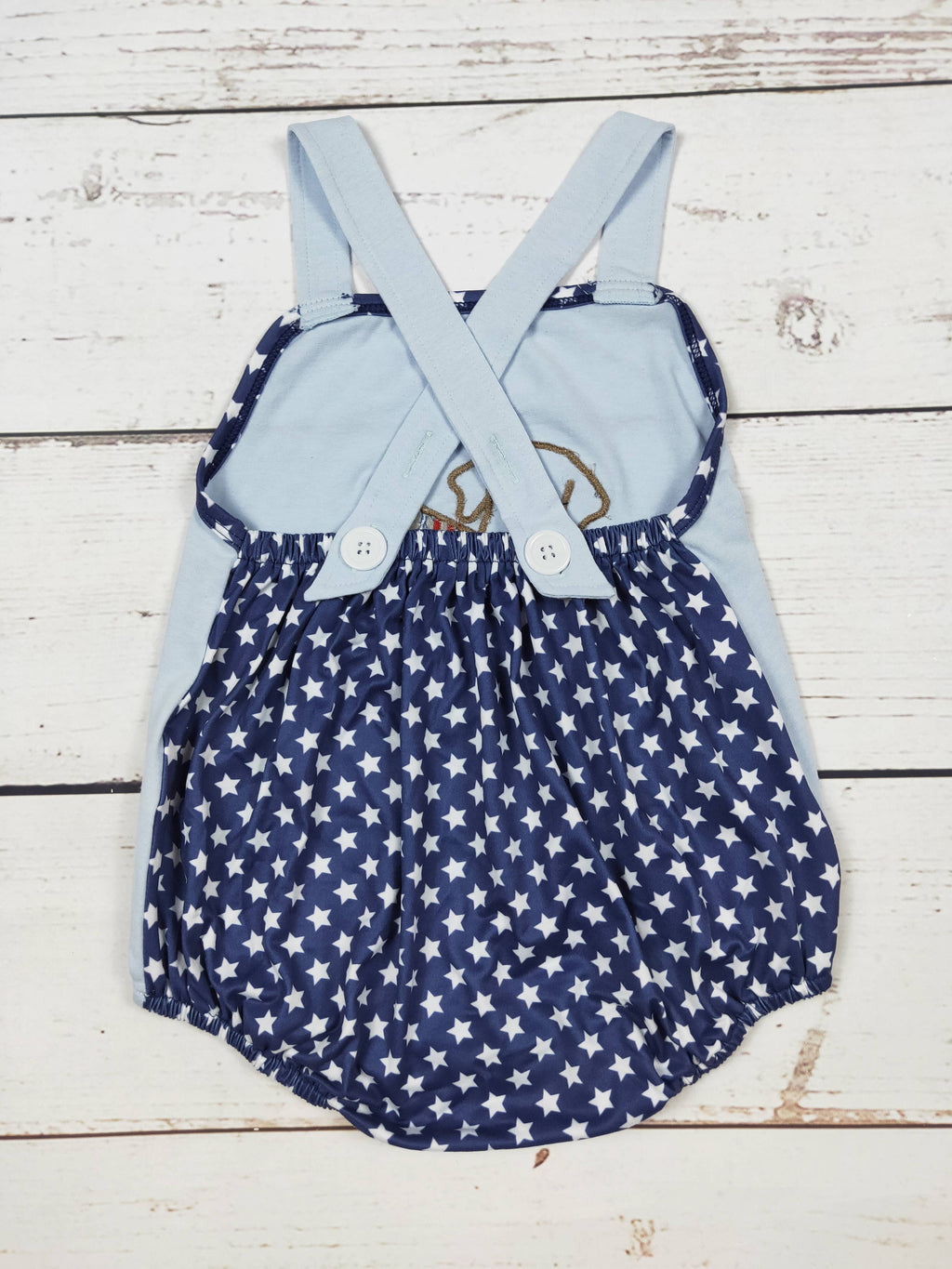 Baby Boy Dog Appliqué Patriotic Bubble: 3-6M