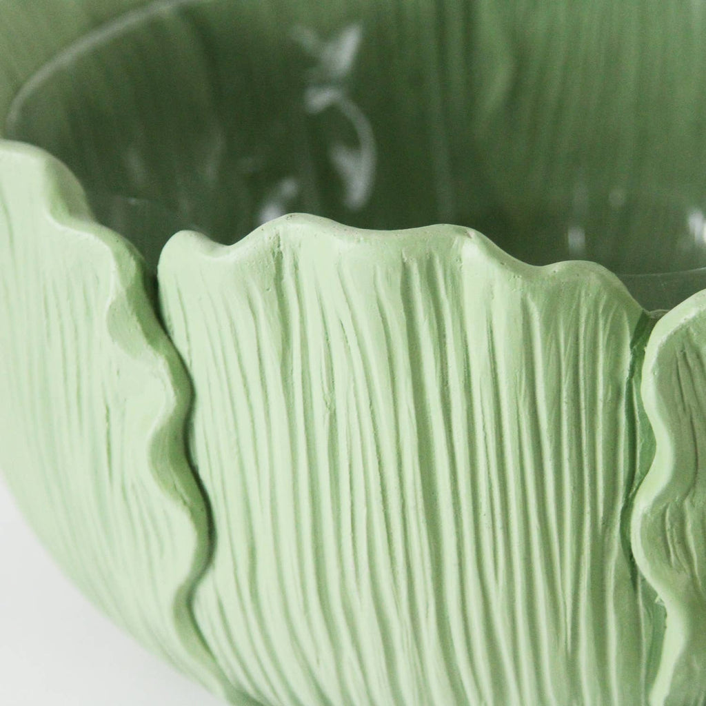 Leaf Reverie Planter - Large: Green / H-7" | D-14"
