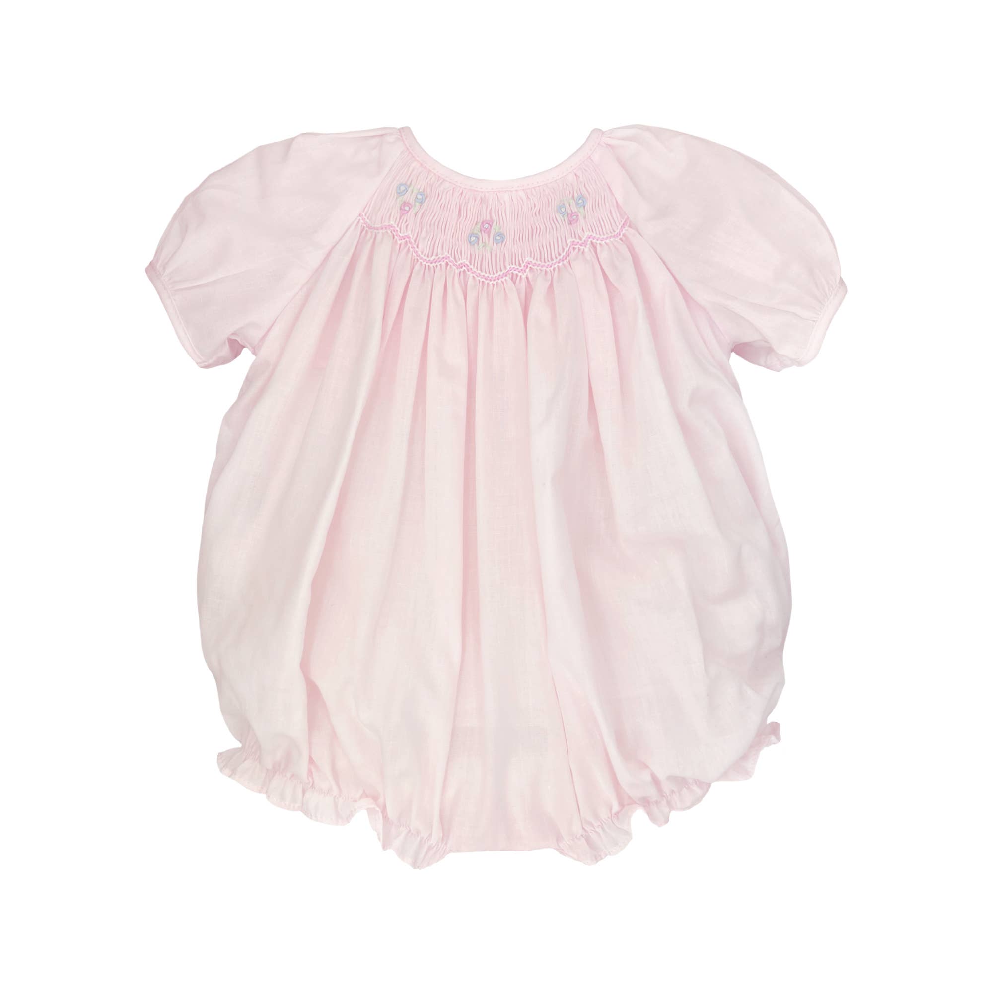 Bubble with Novelty Smocking: White / Newborn