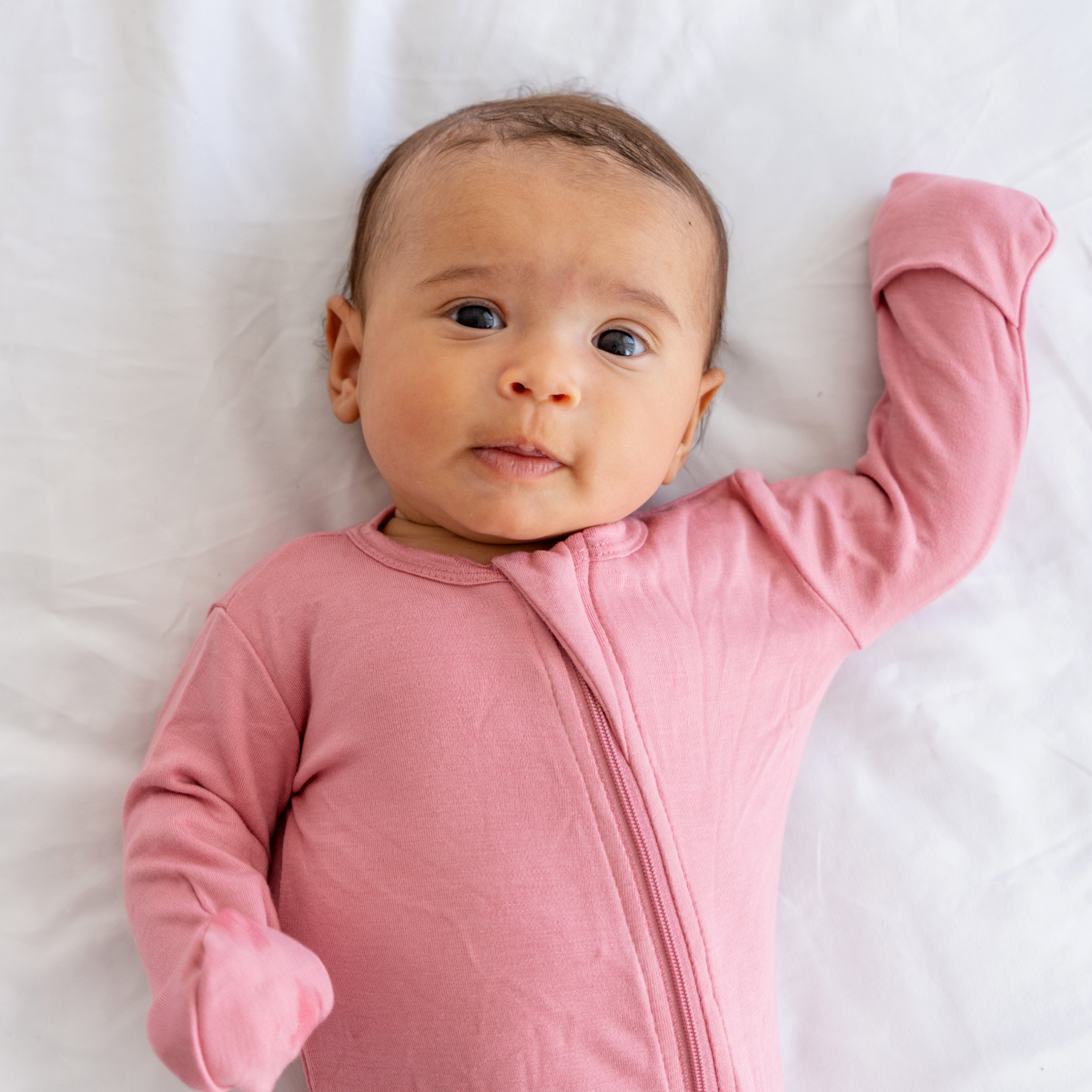 Baby Bamboo Pajamas w/ DreamCuffs™: Dusty Rose / 6 - 9 Months
