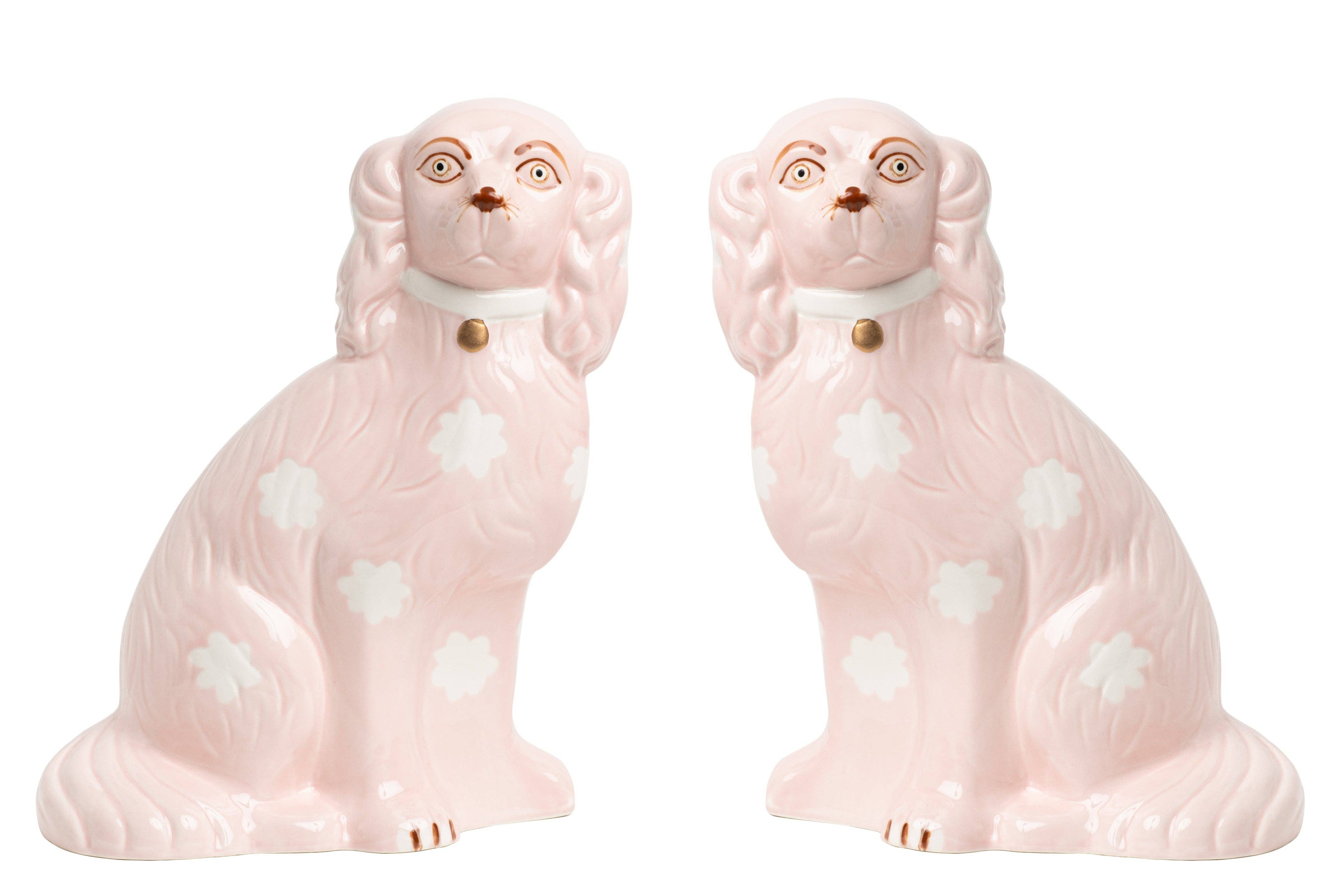 Pale Pink Staffordshire Dogs: Medium