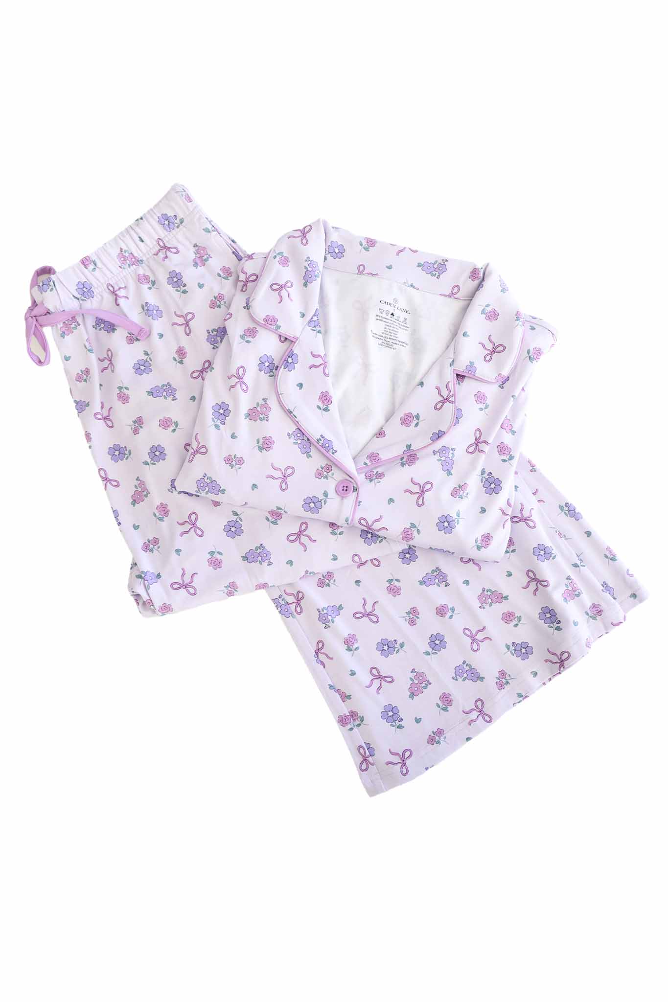 Women's Two Piece Flare Lounge Set | Ribbon & Roses Purple: L
