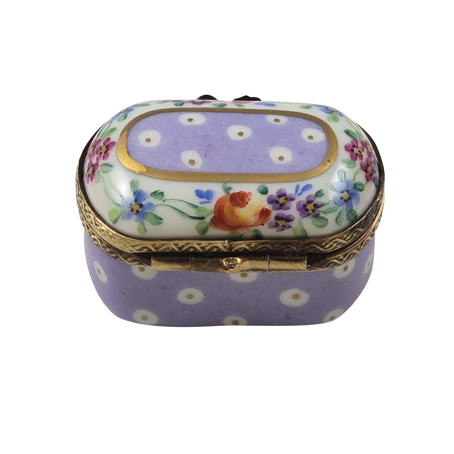 Light Purple gold Dot Small Oval