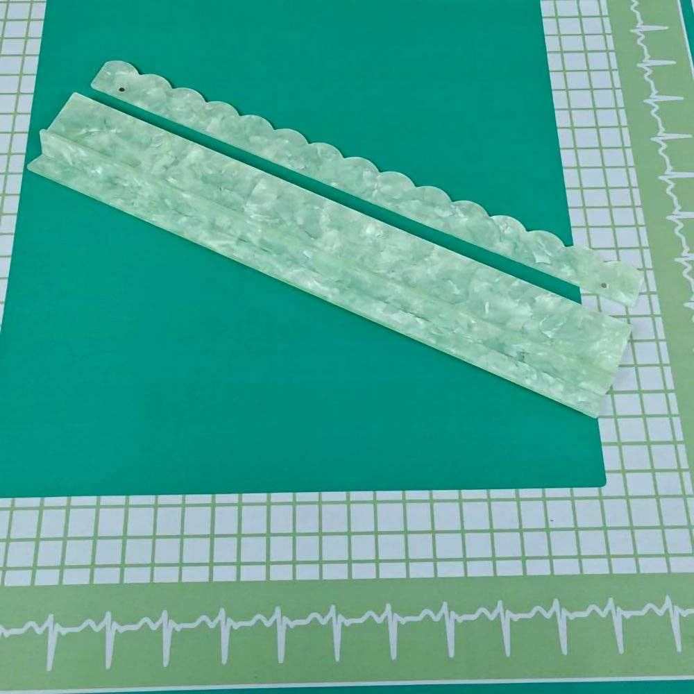 American Mahjong Racks Set–20" Acrylic Tile Racks & Pushers: Pearl Light Green
