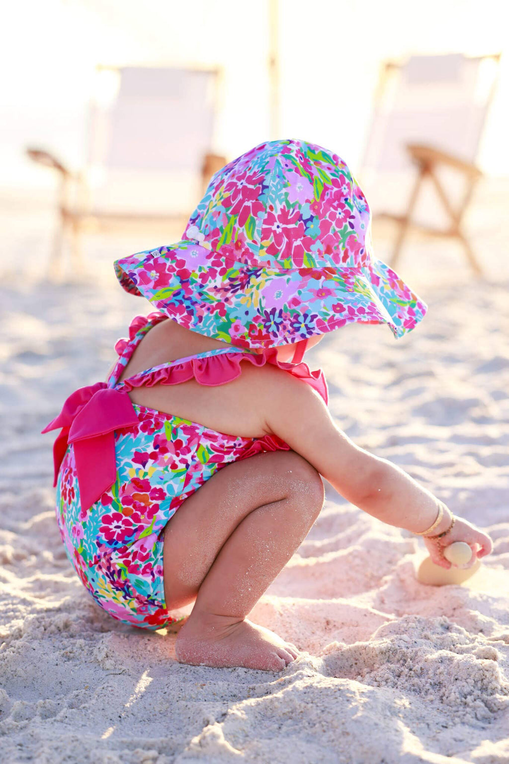 Printed Sun Hat | Petal Splash: L